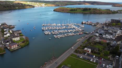 Drone-Shot-of-Kinsale,-Ireland