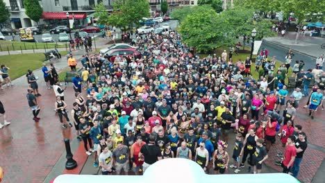 Large-Crowd-Of-Participants-In-The-Tacos-And-Tequila-5K-Race-In-Suwanee,-Georgia,-USA---Fast-Forward