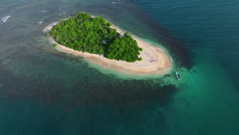 Small-Island-In-Morrocoy-National-Park-In-Venezuela---Aerial-Drone-Shot