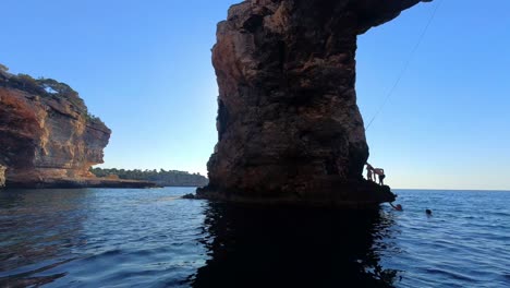 in-a-boat-under-es-pontas-mallorca