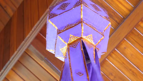 ฺBeautiful-Purple-Buddhist-Flag,-Close-Up