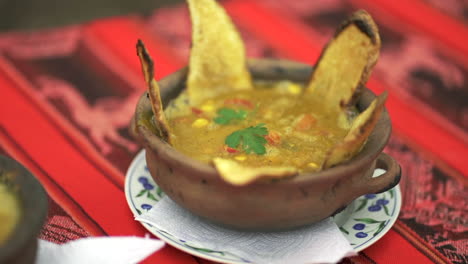 Creamy-Typical-Argentine-Llama-Stew-Dish-with-Andean-Potatoes-Served-in-Casserole,-Close-Up