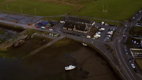 Evening-aerial-shot-approaching-Claddagh-Hall