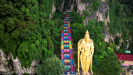 Batu-Höhlen,-Kula-Lumpur,-Hindutempel,-Tropische-Sehenswürdigkeit