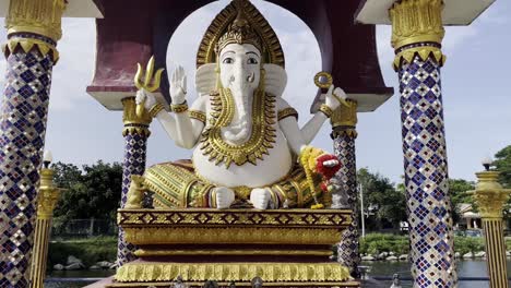 Ganesha-god-sculpture-in-Wat-Plai-Laem-Temple-buddhist-in-Koh-Samui-Island-Thailand