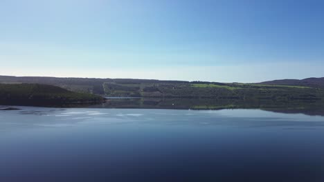 Aerial-footage-of-lake-Loch-Ness,-Scotland