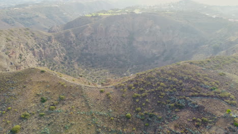 Discovering-the-edge-of-the-crater-called-Bandama-volcanic-caldera-on-the-island-of-Gran-Canaria