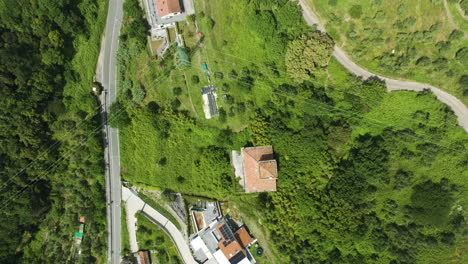 Rural-Italy-seen-from-above---natural-residential-side-of-La-Spezia,-Italy