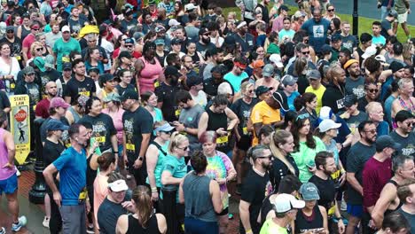 Participants-In-The-Tacos-And-Tequila-5K-Race-In-Suwanee,-Georgia,-USA---Drone-Shot