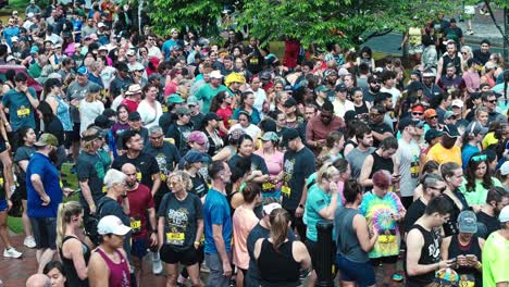 Participants-Of-The-Tacos-And-Tequila-5K-Race-In-Suwanee,-Georgia,-USA---Drone-Shot