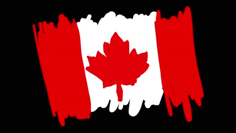 Animated-self-drawing-Canadian-flag-in-line-art,-with-lines-forming-the-flag-outline-against-a-black-background