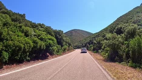 Surrounded-by-Mother-Nature,-timeless-carefree-vacation-journey,-Sardinia