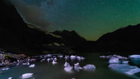 Night-View-Of-Fellaria-Glacial-Lake-With-Chunks-Of-Ice-Floating