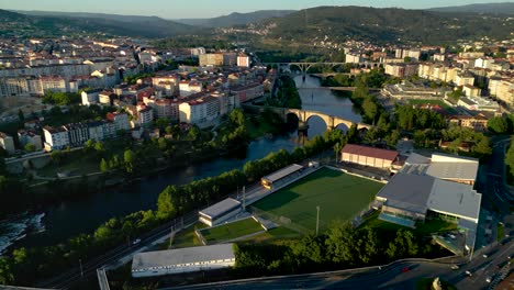 Medieval-and-historic-Galician-city-OURENSE-at-sunset