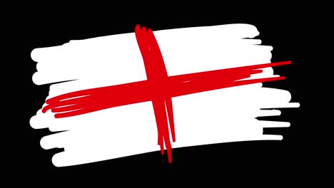 Animated-self-drawing-England-flag-line-art,-with-lines-forming-the-flag-outline-against-a-black-background