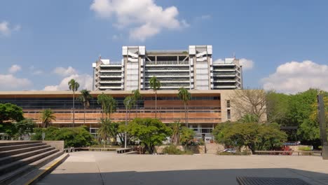 EPM-Smart-Building-and-Headquarters-of-Public-Service-Companies-in-Downtown-Bogota,-Colombia,-Walking-POV