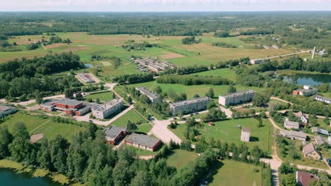 Aerial-view-of-Demene-in-Latgola,-Latvia,-situated-near-Belarus-and-Lithuanian-borders