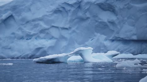 Close-Up-of-Sea-Ice-in-Winter,-Icy-Cold-Blue-Ice-in-Antarctica-on-Antarctic-Peninsula-in-Cold-Weather-Conditions