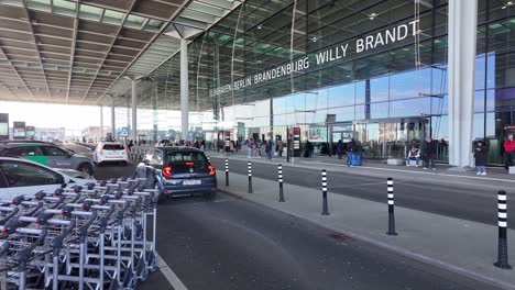 Drop-Off-Area-in-Front-of-Modern-Berlin-Brandenburg-Airport-with-Taxi