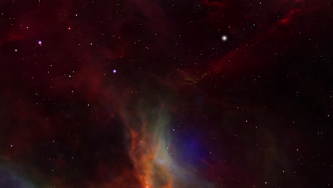 Red-nebulae,-Cosmic-art,-science-fiction