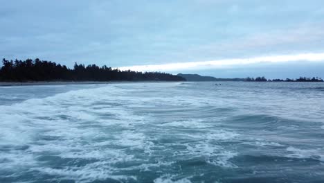 Waves-gently-crash-on-the-serene-coastline-of-Vancouver-Island-at-dusk