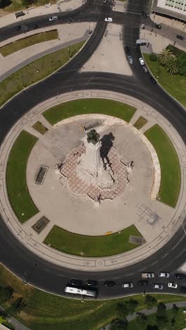 Marquês-de-Pombal-Roundabout.-Lisbon,-Portugal-Vertical-video