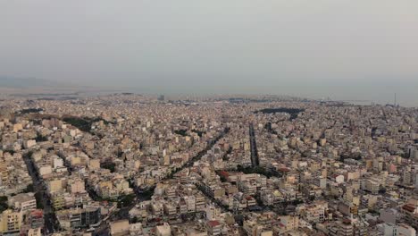 Athen,-Hauptstadt-Griechenlands,-Luftbilddrohne,-Panoramablick-Auf-Die-Städtische-Stadtlandschaft