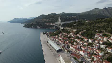 Franjo-Tudman-Bridge-Is-Near-Puerto-Royal-Caribean-River-Port-In-Dubrovnik,-Croatia