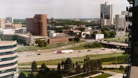 A-time-lapse-of-a-highway-in-downtown-Minneapolis-showing-cars-driving-during-rush-hour