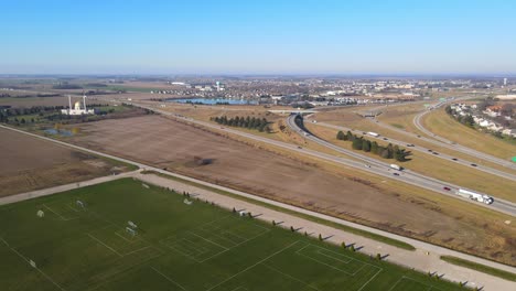 Islamic-Center-of-Greater-Toledo-,-Perrysburg,-Ohio,-USA-in-didtant-aerial-view