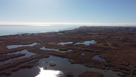 Sonnenreflexion-Naturpark-Albufera-Lagune-Mittelmeer,-Spanien-Valencia