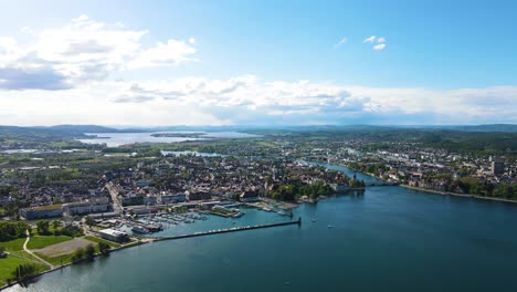 Konstanz,-Alemania,-Paisaje-Urbano,-Ciudad,-Lago,-Lago-De-Constanza,-Agua,-Rin,-Turistas