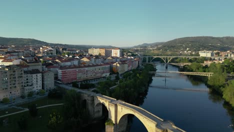 4K-aerial-view-of-Spanish-city-Ourense