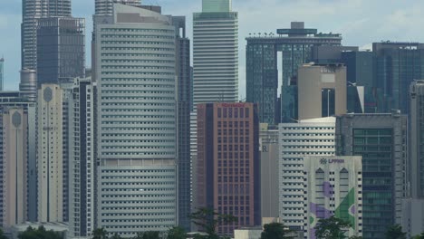 Cityscape-of-Malaysia-Federal-Territory-of-Kuala-Lumpur,-central-business-district-with-towering-skyscrapers-and-high-rise-commercial-buildings