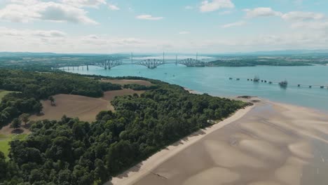 Aerial-view-of-idyllic-beach-on-Scottish-coast