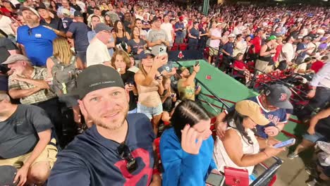 Fans-singing-Sweet-Caroline-during-the-Boston-Red-Sox-vs-New-York-Yankee's-game