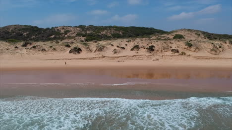 Horizon-beach-waves-from-the-drone-4k-australia