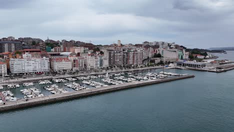 Waterfront-marina-Santander-city Spain-drone,aerial