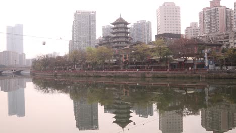 Vista-Panorámica-Del-Paisaje-Urbano-De-Chengdu,-Capital-De-La-Provincia-China-De-Sichuan