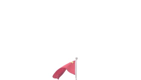 A-Chinese-flag-waving-on-a-pole-in-Chengdu,-China-against-a-clear-sky