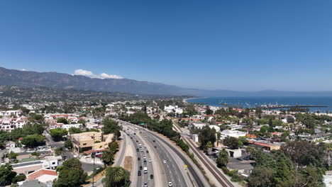 Santa-Barbara-California,-view-of-101-Fwy