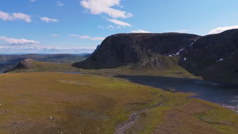 Stunning-aerial-view-of-Besseggen-in-Innlandet,-Norway