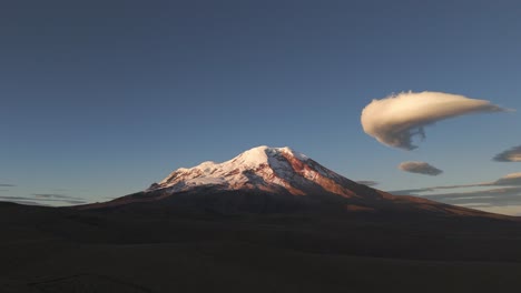 Aerial-views-of-the-snowy-Chimborazo-volcano-in-Ecuador