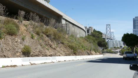 Roads-deserted-downtown-San-Francisco-by-bay-bridge-lockdown-from-coronavirus