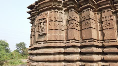 Beautiful-ancient-medieval-carved-sculpture-carvings-on-the-old-stone-temple-in-India