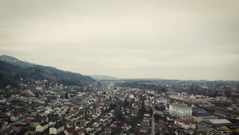 Drone-flyin-over-a-little-village-in-the-eastern-part-of-Switzerland