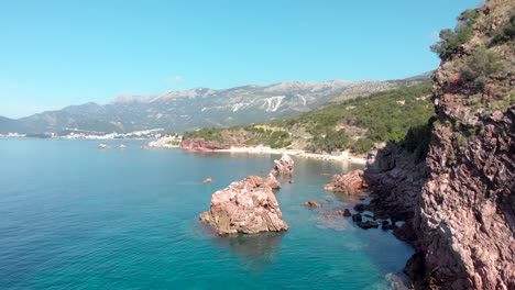 Imágenes-Aéreas-De-La-Hermosa-Costa-De-Montenegro-En-El-Mar-Adriático