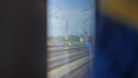 View-outside-a-fast-moving-train