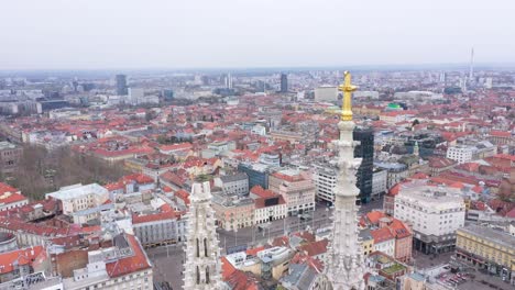 Terremoto-En-Zagreb,-Durante-El-Virus-De-La-Corona-Covid19---Imágenes-Aéreas