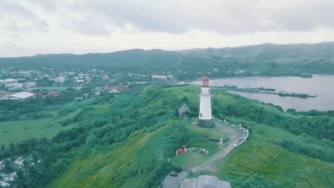 Cinematic-aerial-drone-video-of-a-romantic-lighthouse-of-Basco-Batanes-in-the-Philippines